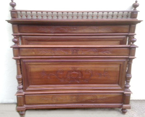 FRENCH ANTIQUE HENRI II WALNUT DOUBLE BED